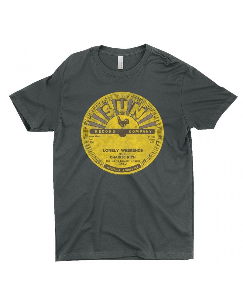 Charlie Rich T-Shirt | Lonely Weekends Record Label Distressed Shirt $9.98 Shirts