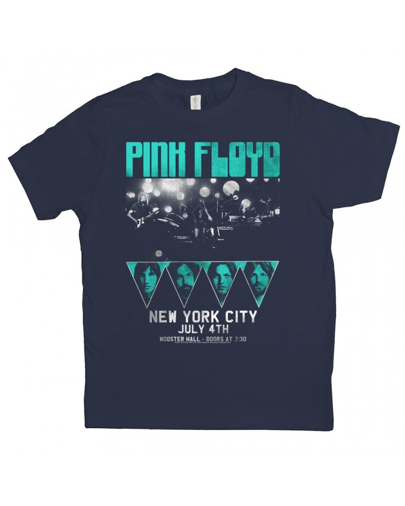 Pink Floyd Kids T-Shirt | 4th Of July NYC Concert Turquoise Distressed Kids Shirt $8.72 Kids