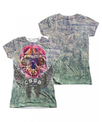 Cbgb Junior's T Shirt | GRAFFITI SKULL (FRONT/BACK PRINT) Sublimated Tee $10.36 Shirts