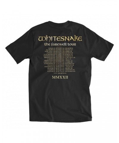 Whitesnake The Farewell EU/UK 2022 Tour Black Tee $16.45 Shirts