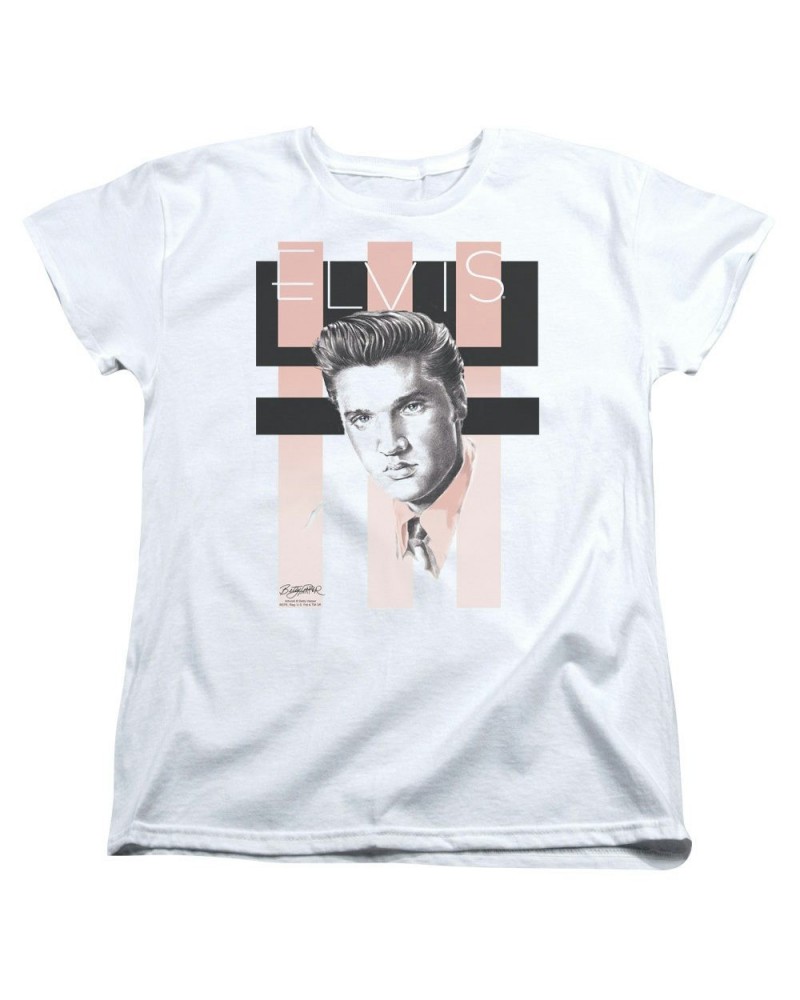 Elvis Presley Women's Shirt | RETRO Ladies Tee $8.46 Shirts